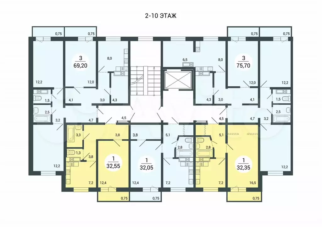 1-к. квартира, 32,5 м, 10/10 эт. - Фото 0
