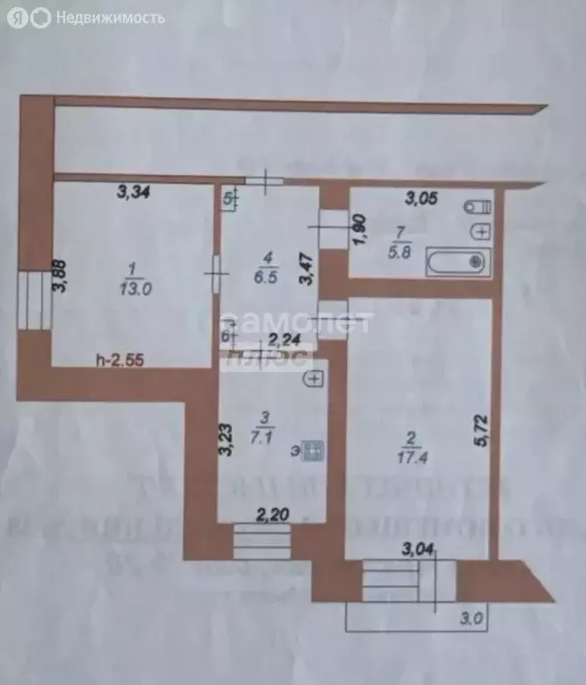 2-комнатная квартира: Ишим, Иркутская улица, 20 (51 м) - Фото 1