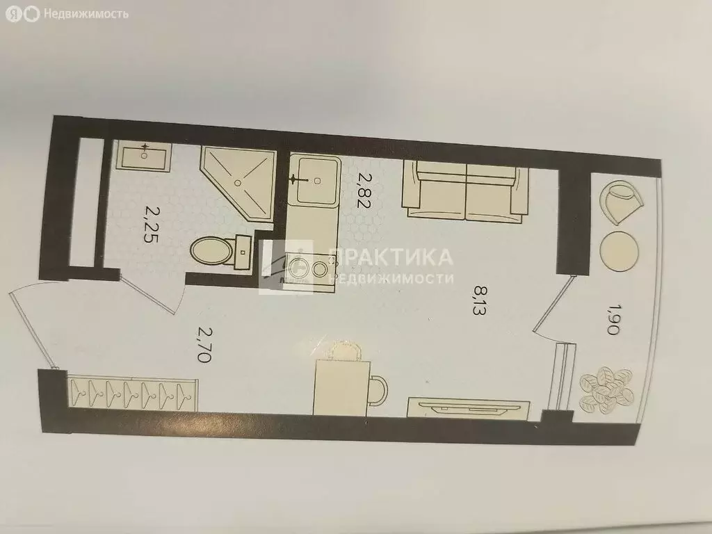 Квартира-студия: Сочи, микрорайон Бытха, Ясногорская улица, 16/2к7 (22 ... - Фото 0