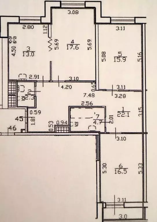 3-к кв. Санкт-Петербург Киевская ул., 6к2 (94.8 м) - Фото 2
