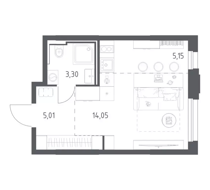Квартира-студия: Красногорск, жилой комплекс Квартал Строгино, 3 ... - Фото 1