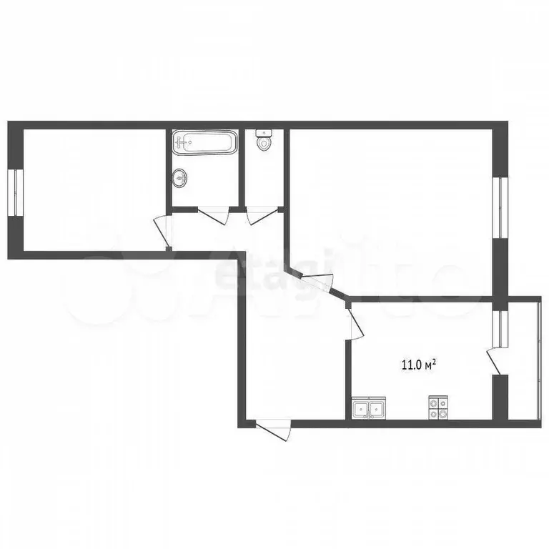 2-к. квартира, 65,9 м, 2/9 эт. - Фото 1