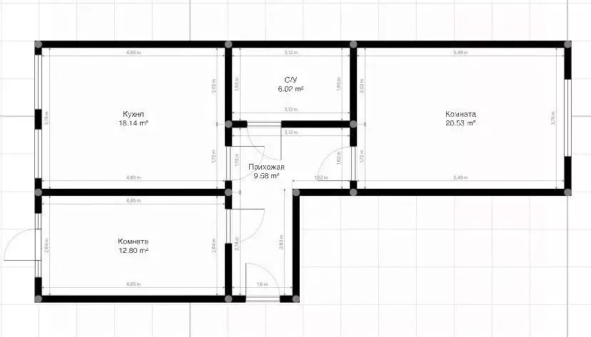 2-к кв. Кабардино-Балкария, Нальчик Мей мкр,  (67.07 м) - Фото 2