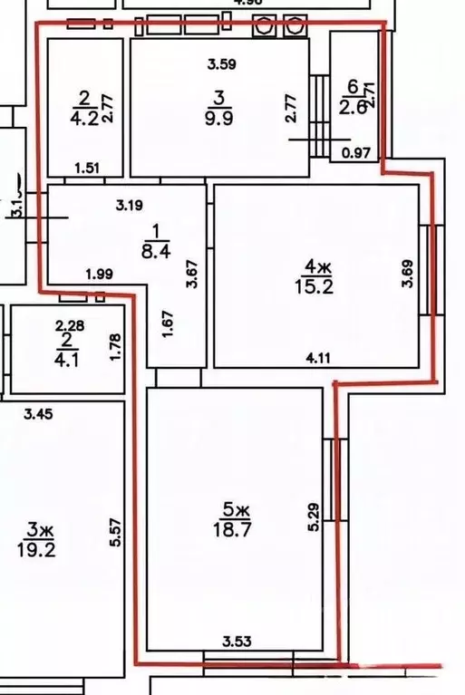 2-к кв. Калининградская область, Калининград Печатная ул., 21В (56.4 ... - Фото 2