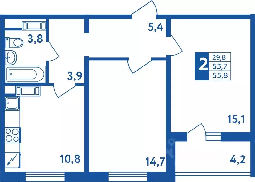 2-к кв. Башкортостан, Уфа Дема жилрайон, Новая Дема жилой комплекс ... - Фото 1