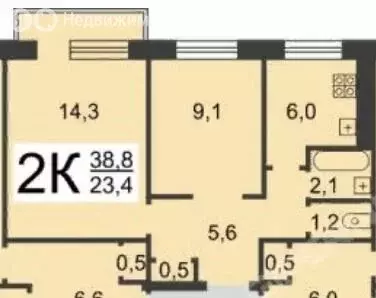 2-комнатная квартира: Нижний Новгород, улица Мельникова, 28 (38.7 м) - Фото 0