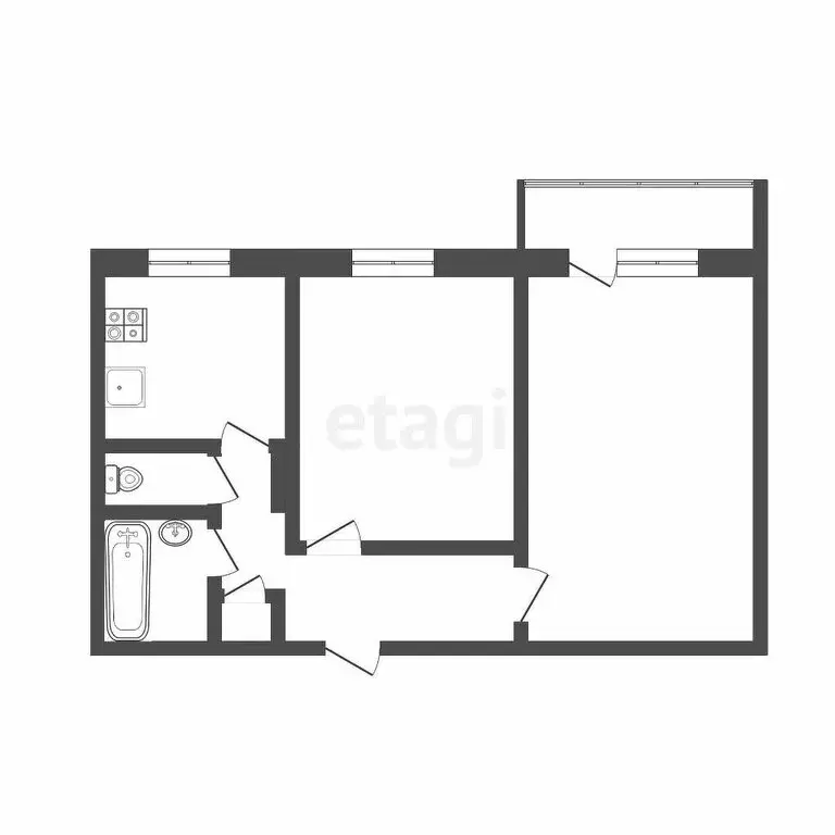 2-комнатная квартира: Саранск, улица Крупской, 22с1 (44 м) - Фото 0