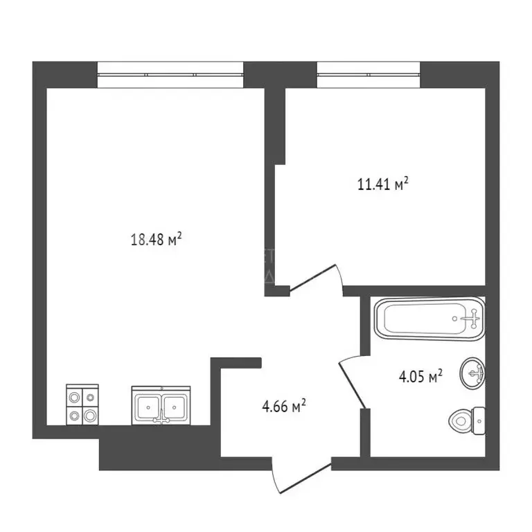 1-комнатная квартира: Тюмень, Лесопарковая улица, 1к1 (38.6 м) - Фото 0