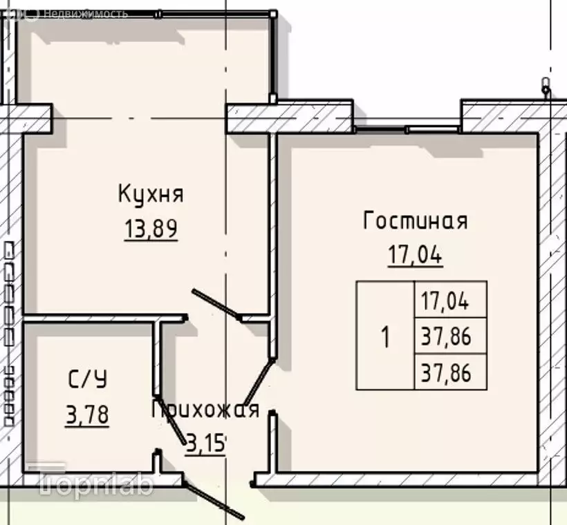 1-комнатная квартира: Нальчик, район Горная, Солнечная улица, 40 (38 ... - Фото 0