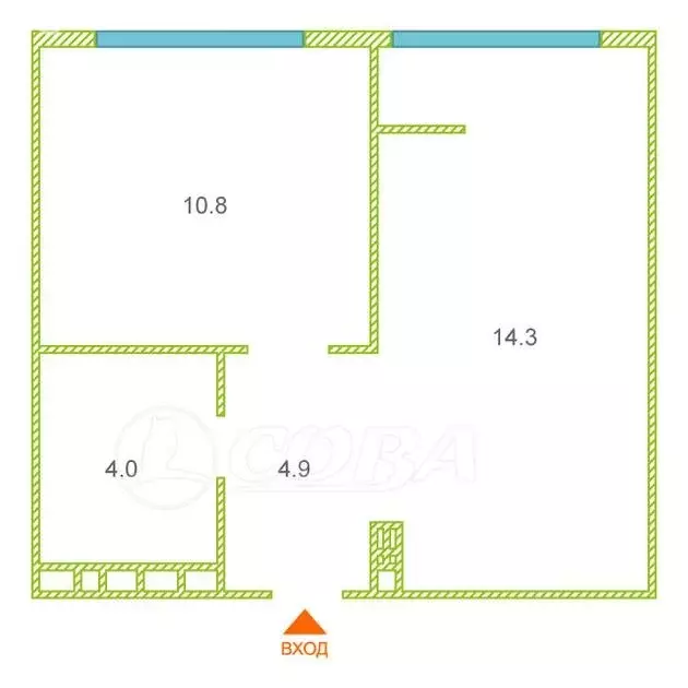 1-комнатная квартира: Тюмень, улица Виктора Тимофеева, 10 (39 м) - Фото 1