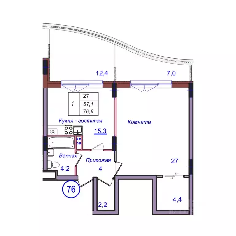 1-к кв. Калининградская область, Светлогорск Балтийская ул. (76.5 м) - Фото 1