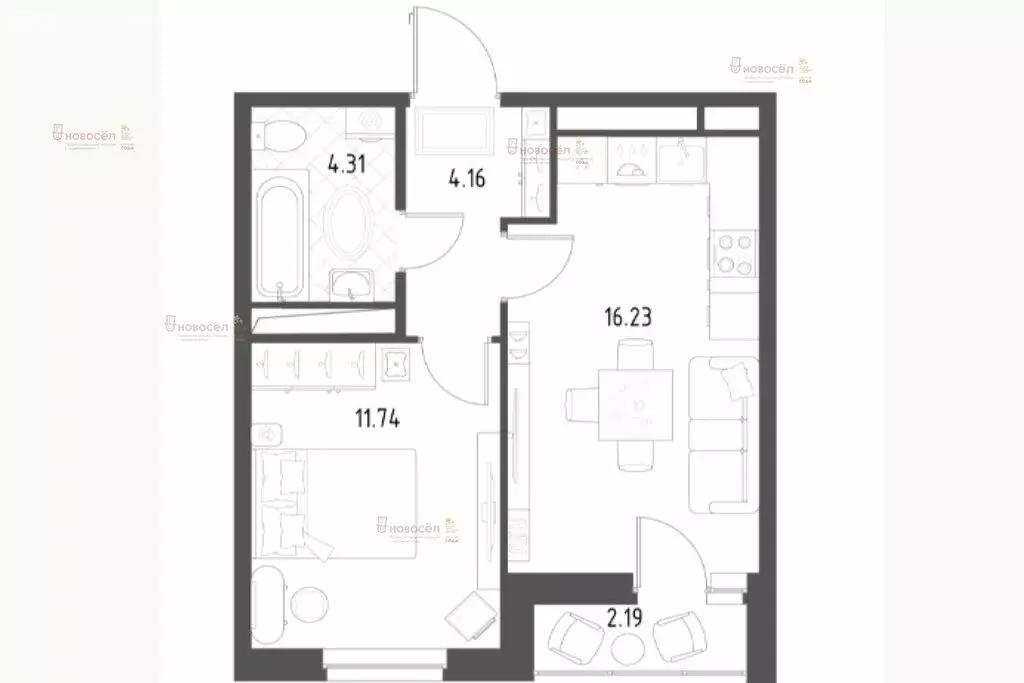1-комнатная квартира: Екатеринбург, Таватуйская улица, 14А/3 (37 м) - Фото 1