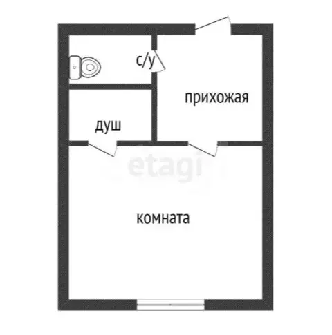 Квартира-студия: Курган, улица Карла Маркса, 139 (18.4 м) - Фото 1