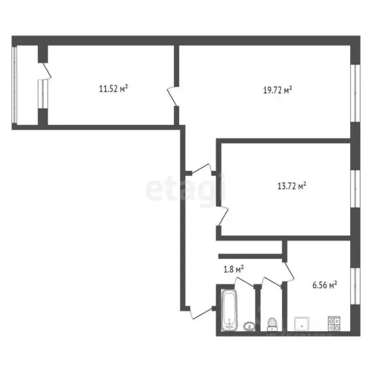 3-к кв. Коми, Ухта муниципальный округ, Ярега пгт ул. Космонавтов, 4 ... - Фото 2