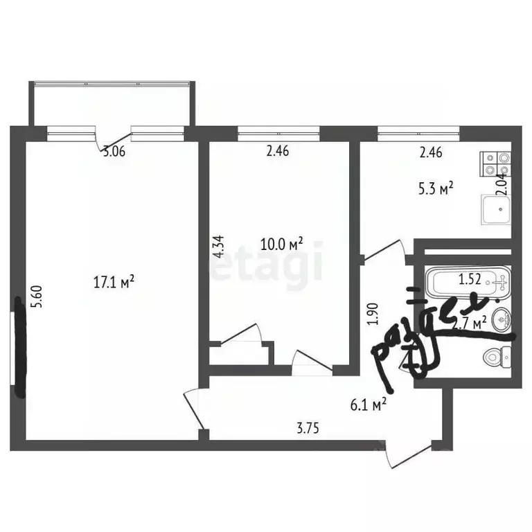 2-к кв. Архангельская область, Новодвинск ул. Уборевича, 14 (44.5 м) - Фото 2