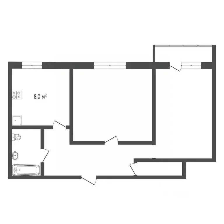 2-к кв. Коми, Усинск ул. 60 лет Октября, 11 (51.8 м) - Фото 1
