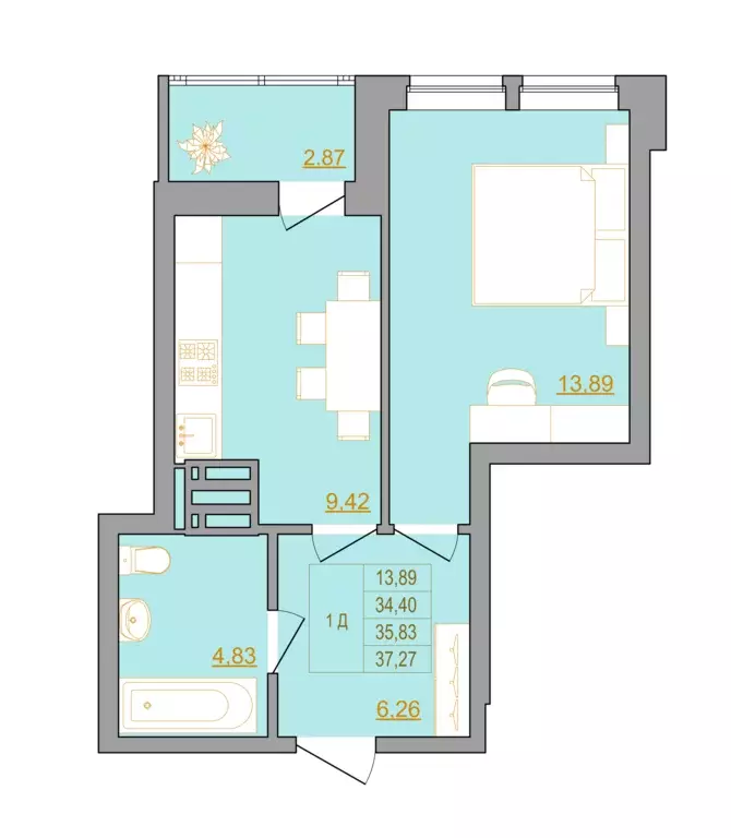 Продаётся 1-к квартира, 37.5 м - Фото 0