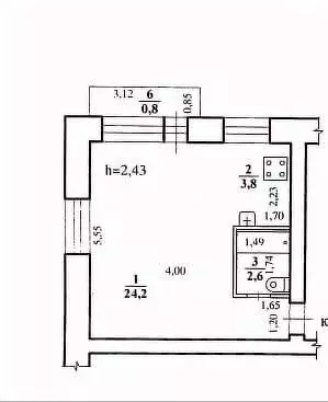 1-к кв. Забайкальский край, Чита пос. Аэропорт, Звездная ул., 9 (30.6 ... - Фото 2