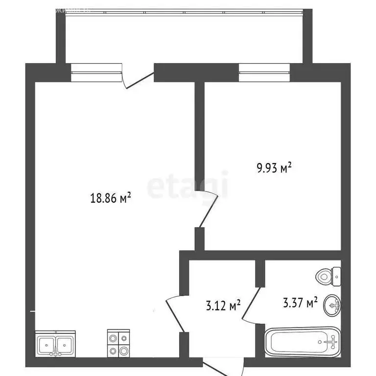 1-комнатная квартира: Тюмень, улица Тимофея Чаркова, 79к2 (35.7 м) - Фото 0