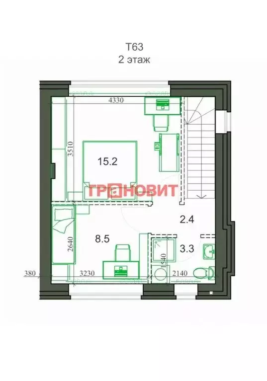 Таунхаус, 61.8 м - Фото 0