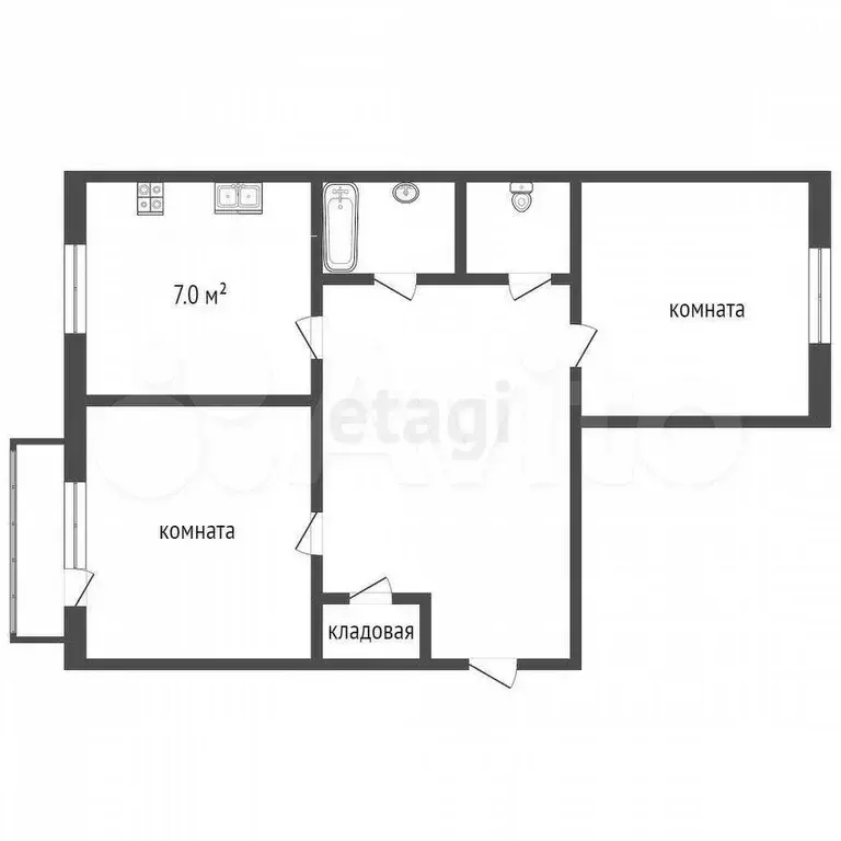2-к. квартира, 47,2 м, 5/5 эт. - Фото 0