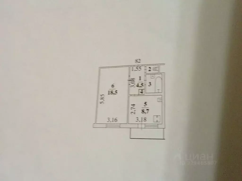 1-к кв. Липецкая область, Липецк ул. Яна Фабрициуса, 21 (35.5 м) - Фото 2