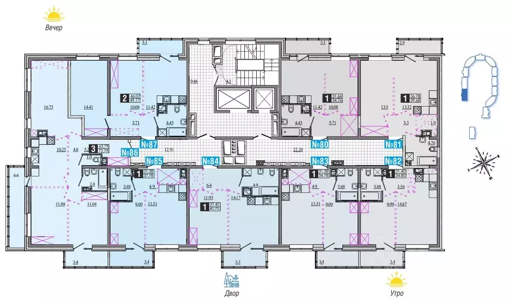 3-к кв. Иркутская область, Иркутск Ново-Ленино мкр,  (73.79 м) - Фото 1