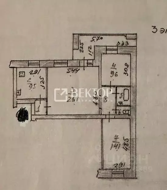 3-к кв. Ивановская область, Иваново Революционная ул., 8 (76.0 м) - Фото 2