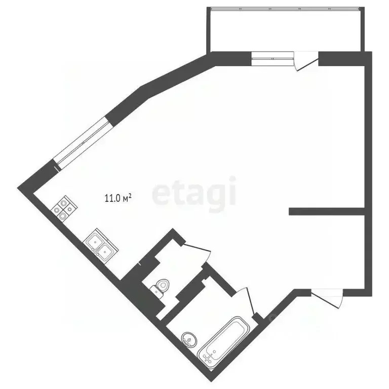 1-к кв. Смоленская область, Смоленск Ново-Чернушенский пер., 5 (44.0 ... - Фото 2