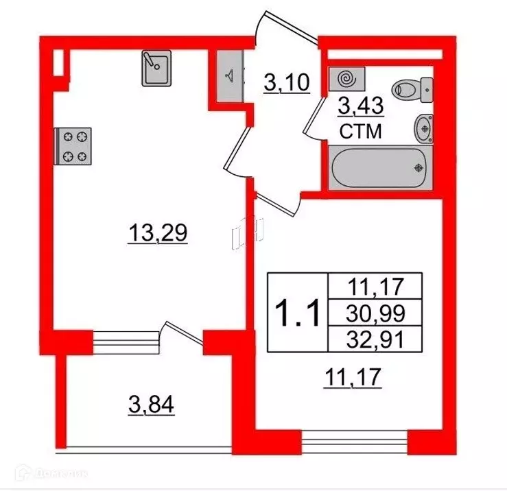 Продаётся 1-к квартира, 30.99 м - Фото 0