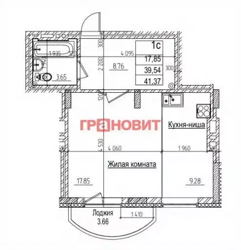 1-к кв. Новосибирская область, Новосибирск ул. Дуси Ковальчук, 242 ... - Фото 1