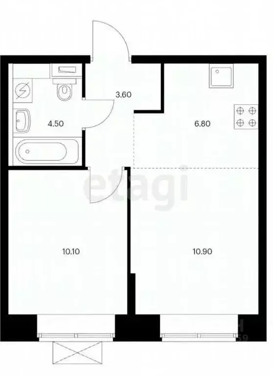 1-к кв. Хабаровский край, Хабаровск ул. Виталия Бубенина, 2к1 (35.9 м) - Фото 2