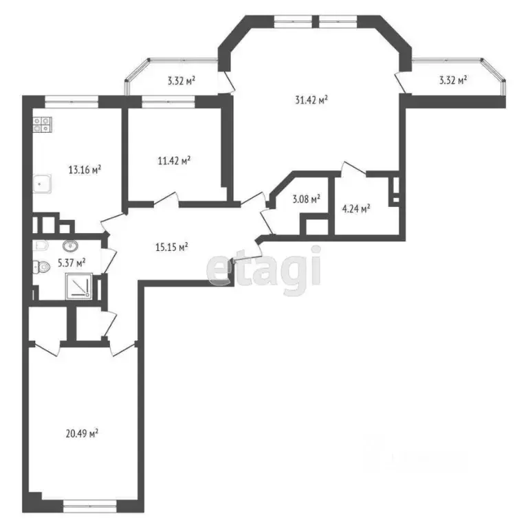 3-к кв. Калининградская область, Калининград ул. Космонавта Леонова, ... - Фото 2