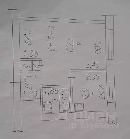 1-к кв. Кемеровская область, Новокузнецк ул. Клименко, 27 (29.6 м) - Фото 1