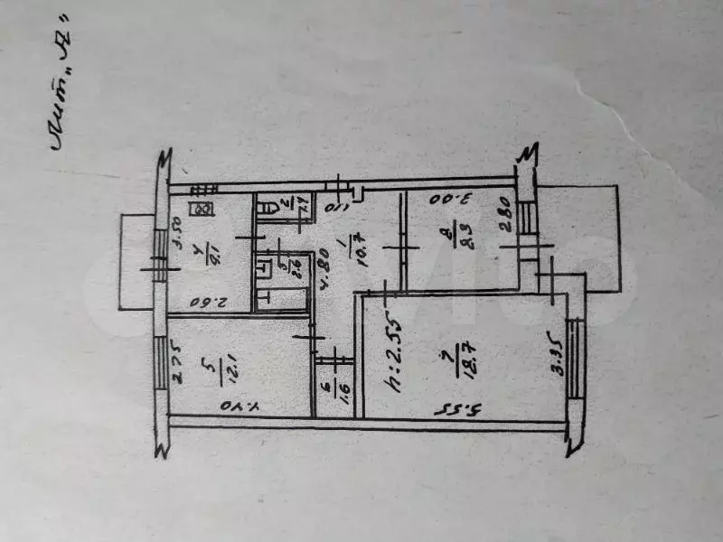 3-к. квартира, 64,5 м, 4/5 эт. - Фото 0