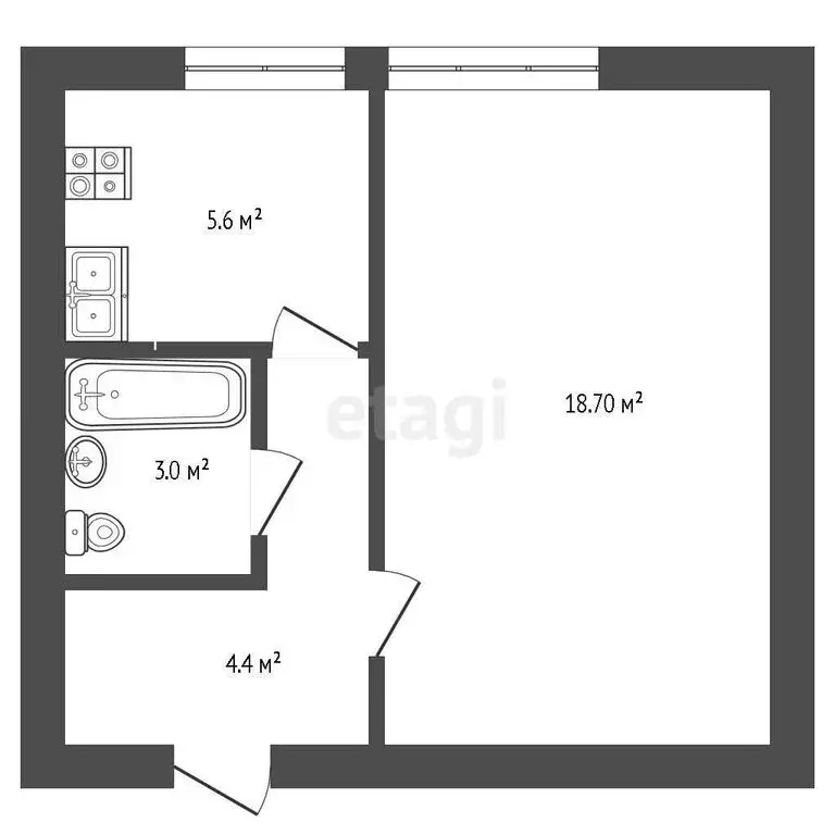1-комнатная квартира: Саранск, улица Воинова, 2к6 (34.1 м) - Фото 1