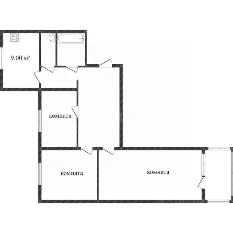 3-к кв. Белгородская область, Белгород ул. Щорса, 49 (78.0 м) - Фото 2