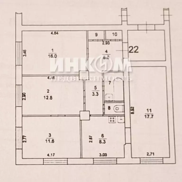 4-к кв. Московская область, Химки Московская ул., 28/2 (81.8 м) - Фото 1