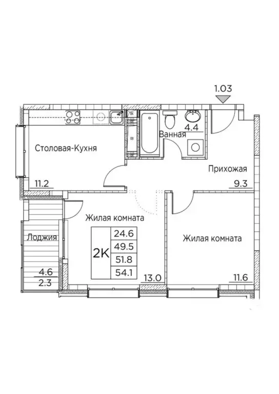 2-к кв. Приморский край, Владивосток ул. Расула Гамзатова, 7к2 (54.1 ... - Фото 0