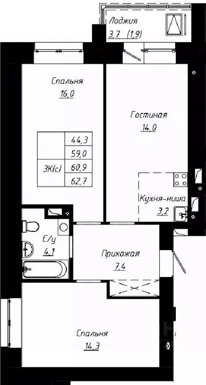 3-к кв. Алтайский край, Барнаул ул. Чернышевского, 189к1 (60.9 м) - Фото 0
