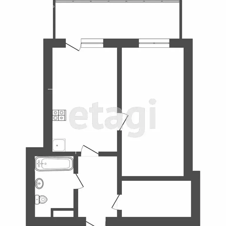 1-комнатная квартира: Тюмень, улица Мельникайте, 38 (48.7 м) - Фото 0