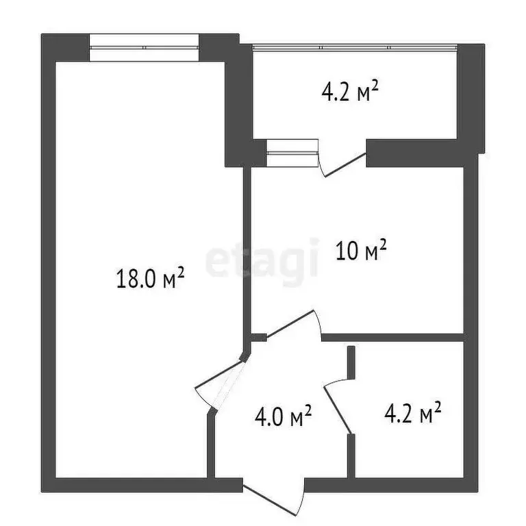 1-комнатная квартира: Обнинск, Комсомольская улица, 11 (40 м) - Фото 0