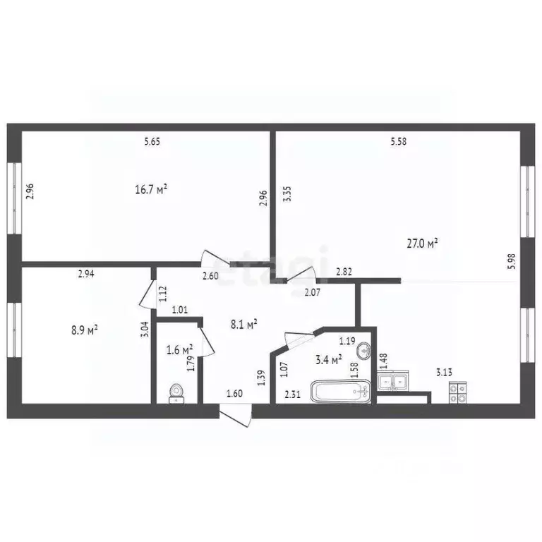 3-к кв. Крым, Феодосия ул. Грина, 35 (65.7 м) - Фото 1