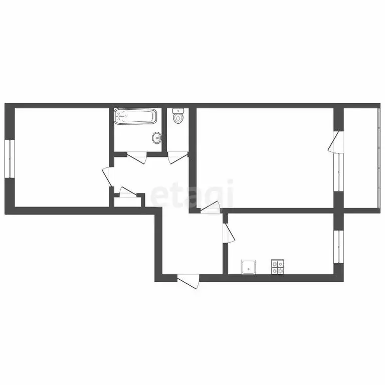 2-комнатная квартира: Томск, Проектируемый проезд, 7 (48.5 м) - Фото 0