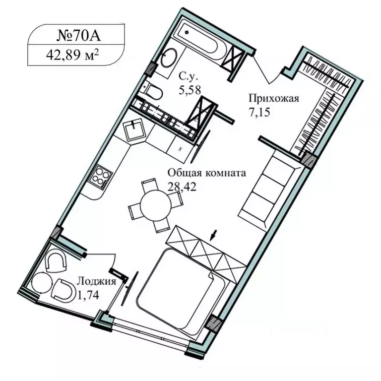 1-к кв. Севастополь ул. Летчиков, 10 (44.4 м) - Фото 0