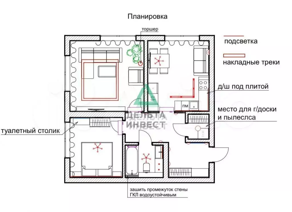 2-к. квартира, 57,6 м, 6/24 эт. - Фото 0