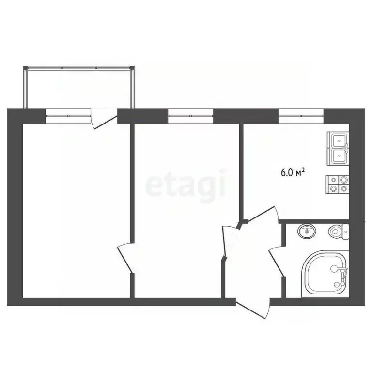 2-к кв. Ростовская область, Азовский район, Обильненское с/пос, пос. ... - Фото 2