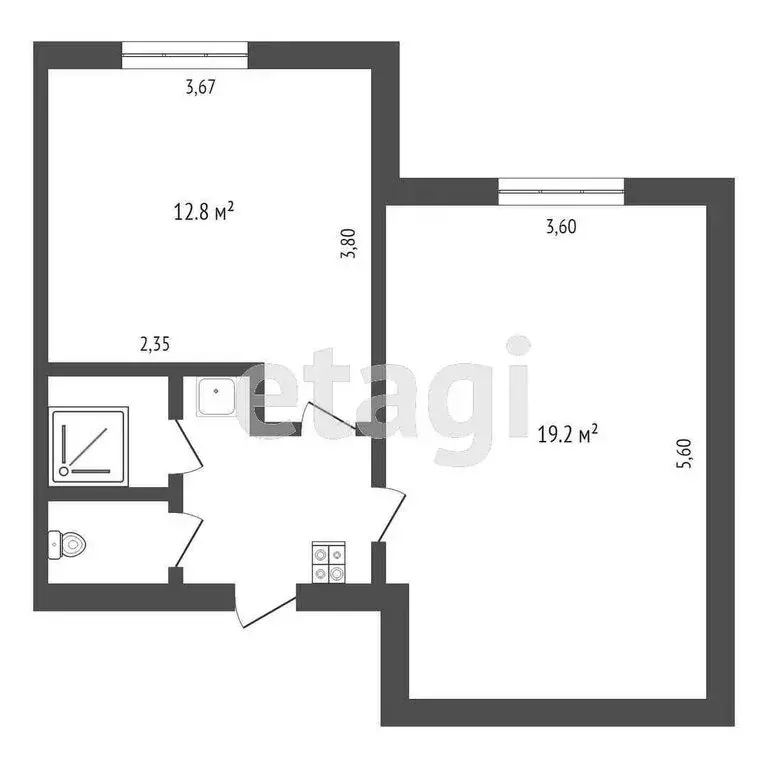 2-комнатная квартира: Тюмень, микрорайон Антипино, улица Александра ... - Фото 1