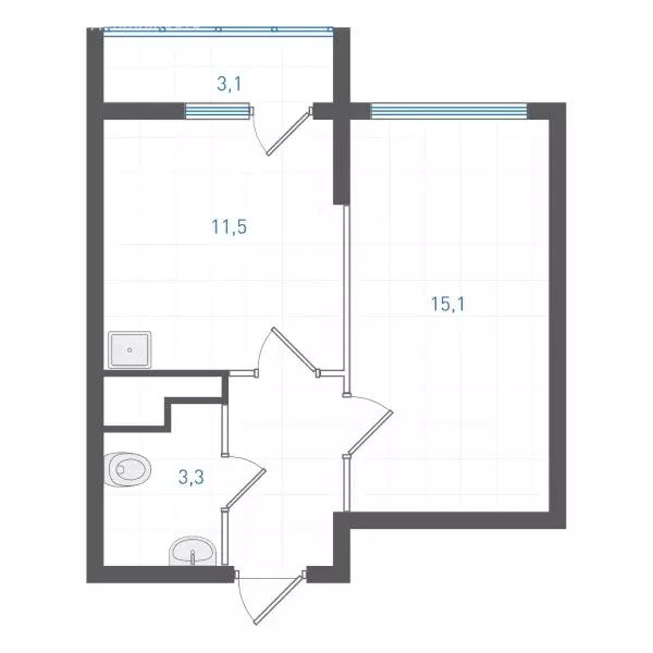 1-комнатная квартира: Екатеринбург, микрорайон Академический, 4-й ... - Фото 1