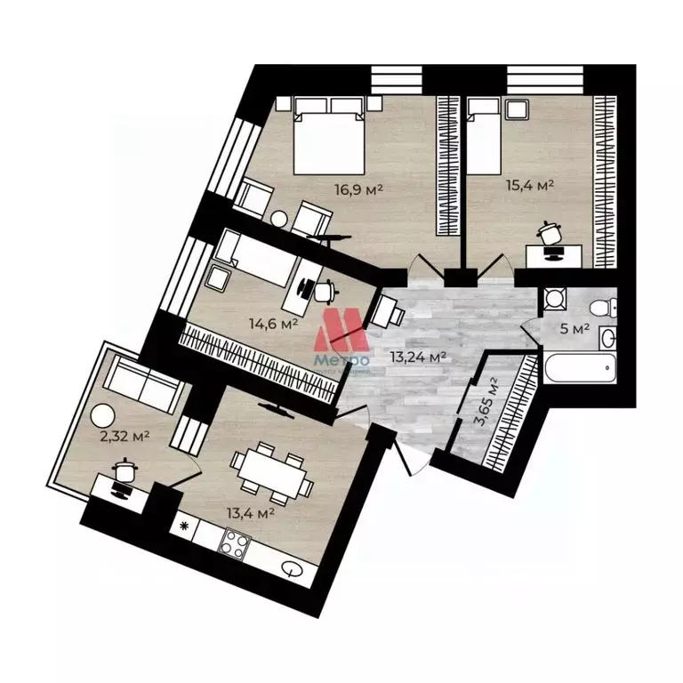 3-к кв. Ярославская область, Ярославский муниципальный округ, с. ... - Фото 1